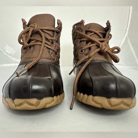 St. John's Bay Womens Denton Flat Heel Rain Boots Winter Boots Brown/Black Sz 7 - Picture 3 of 14